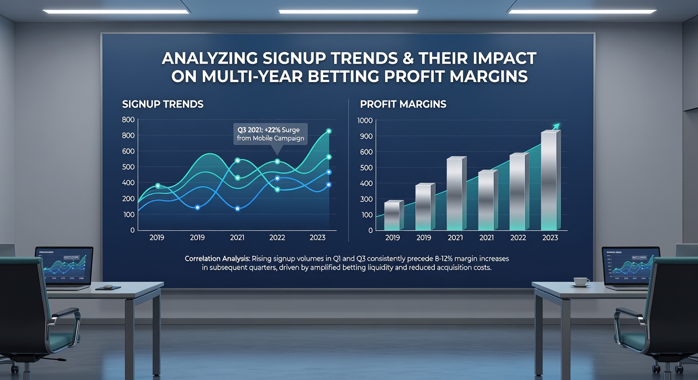 Detailed chart illustrating profit margin trajectories correlated with different signup cohorts over five years