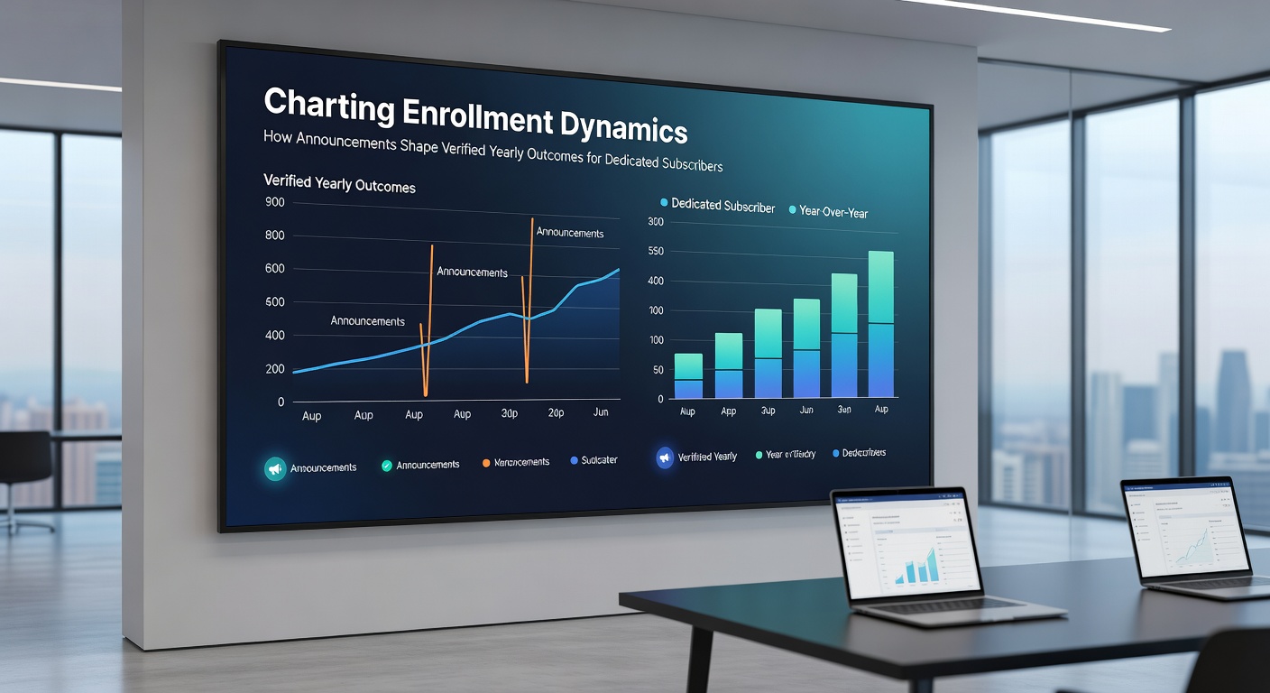 Detailed analytics dashboard displaying yearly profit trajectories for enrolled subscribers