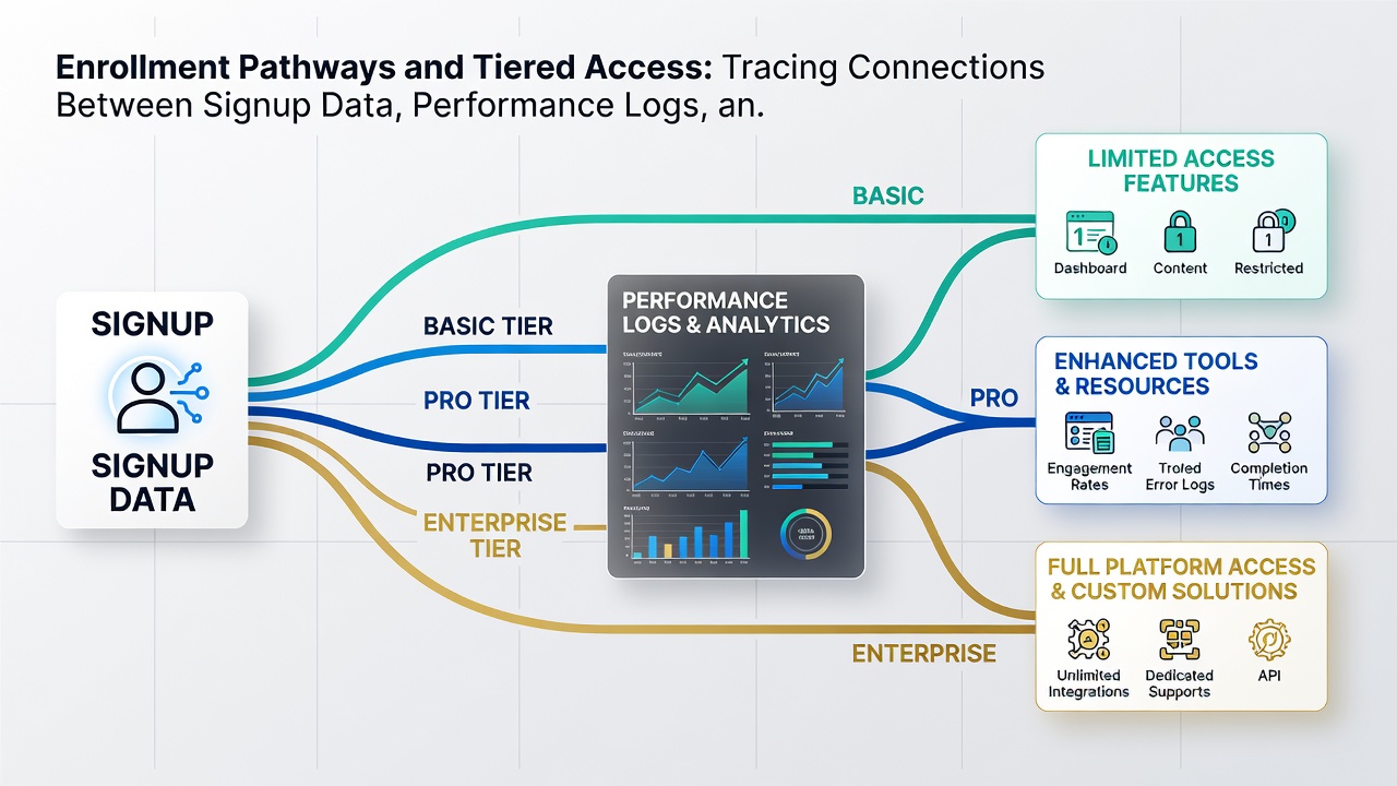 Chart illustrating connections between performance logs and tiered access updates
