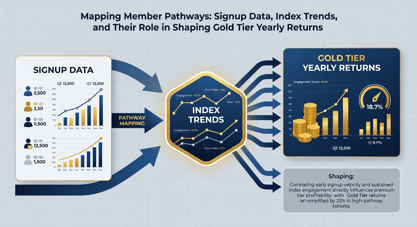 Index trend graphs illustrating yearly return shaping for gold tier members