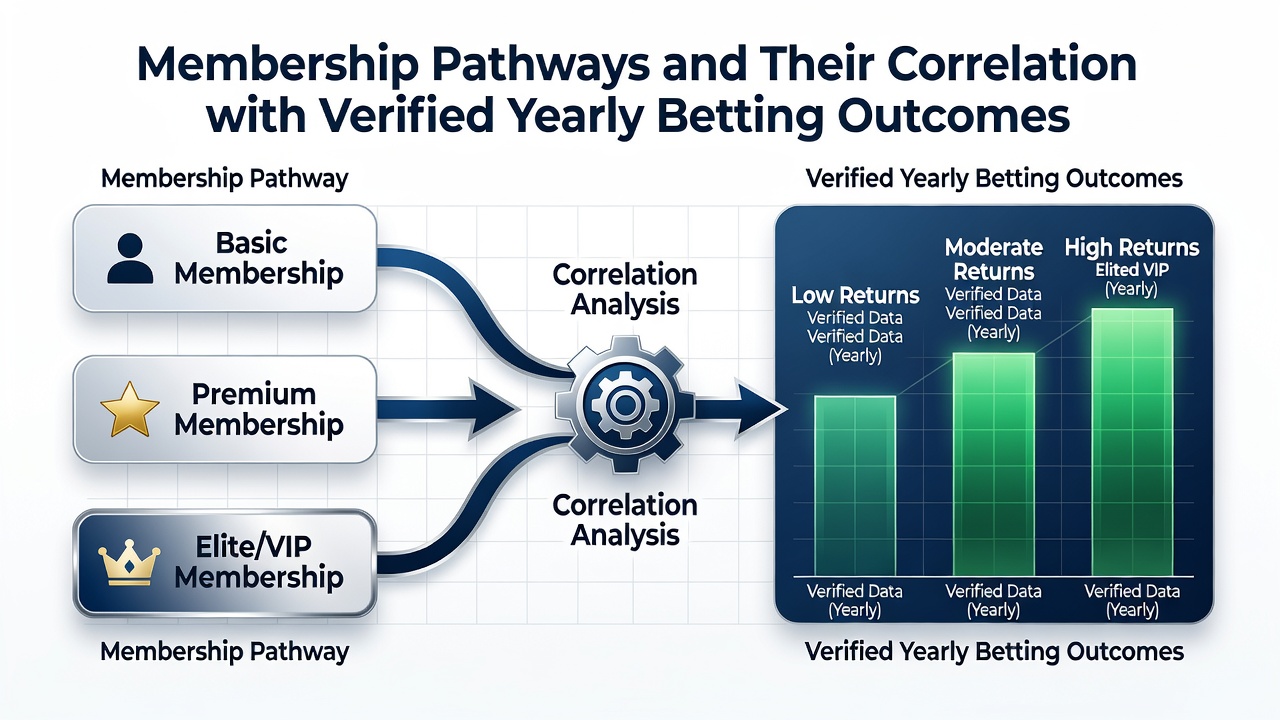 Detailed chart comparing verified yearly betting outcomes across different membership tiers with performance metrics