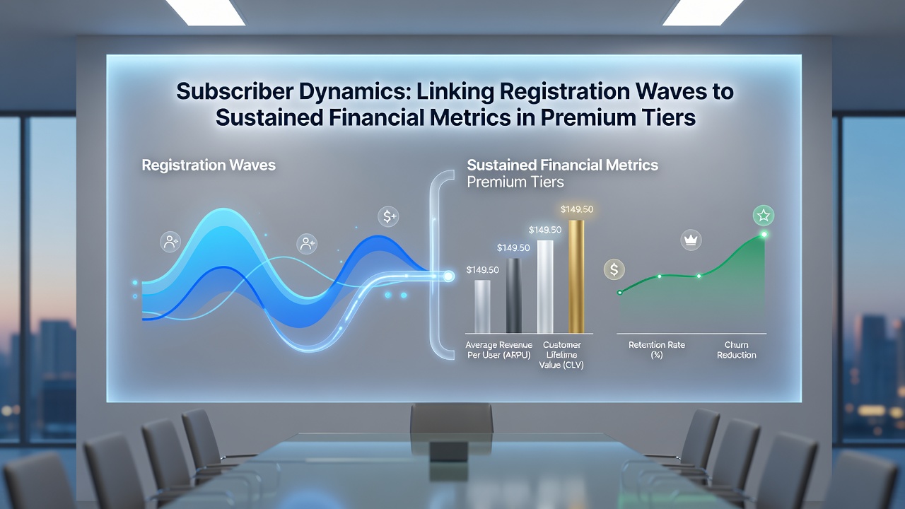 Graph illustrating premium tier financial performance correlated with registration wave timing