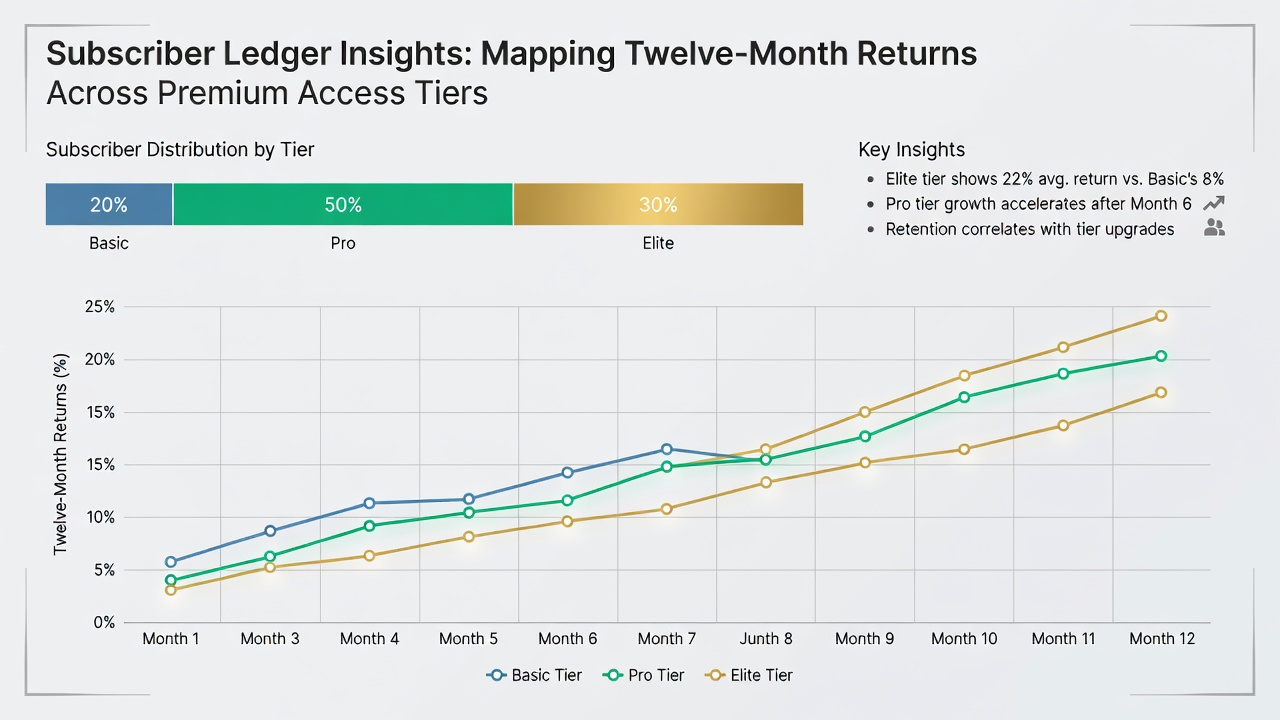 Visualization of tiered return mapping with twelve-month performance overlays