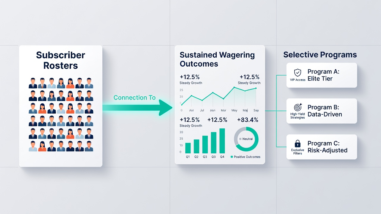 Analytical dashboard displaying subscriber roster trends and wagering outcome correlations