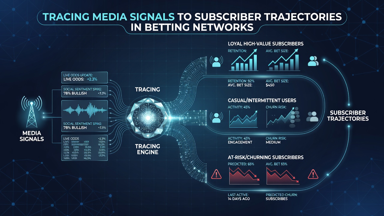 Visualization of subscriber trajectory flows linked to various media touchpoints